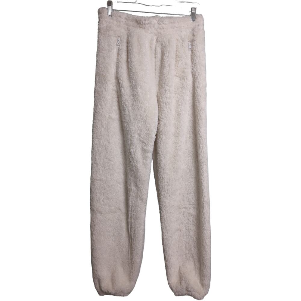 NWT OFFLINE by Aerie White Fleece Elastic Waistband Zipper Pockets Pants Size S